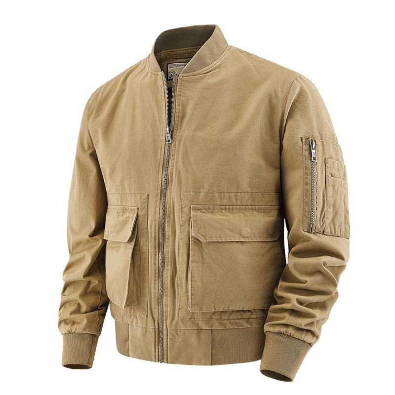 Куртка из стираного хлопка для мужской осенне-зимней бейсбольной формы, куртка для летных костюмов для мужчин, утепленная мужская куртка