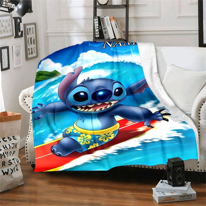 Customiz Name Personality Stitch Blanket Soft &Warm Sofa Office Bed Travel Lunch Break Blanket, Gift Suitable All Seasons