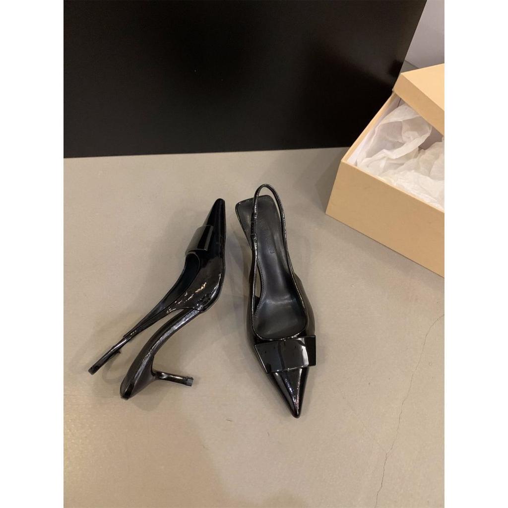 Niche French черные босоножки на высоком каблуке с завязками на голове, сказочные туфли 2025 года, новые весенне-летние туфли для светских львиц