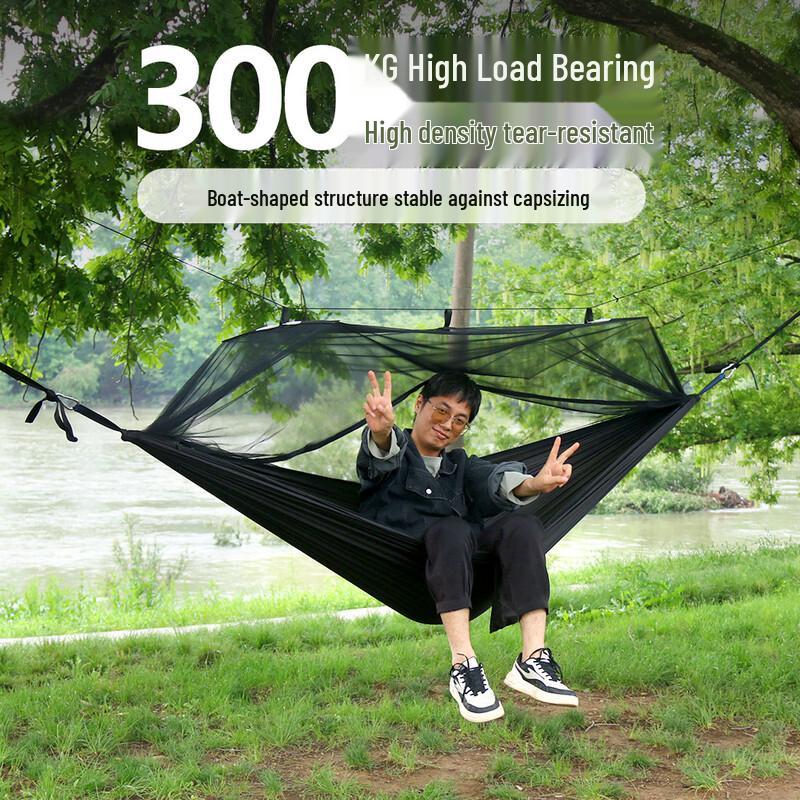 OLOEY Parachute Cloth Pole Mosquito Net Camping Hammock