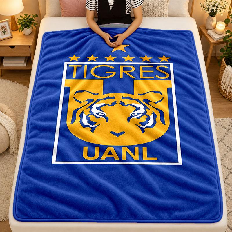 Flannel BlanketTigres Uanl Warm Soft Throw Blanket for Indoor Sofa Bed Living Room Use
