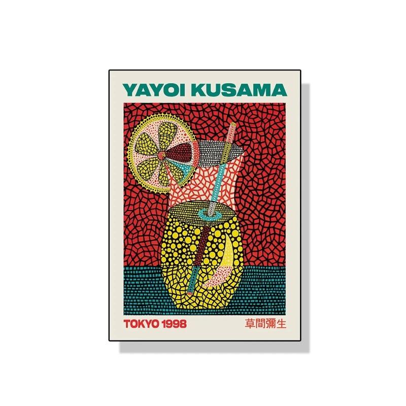 Yayoi Kusama Art Exhibition Pumpkin Flower Wall Art Poster Prints Abstract Canvas Painting Picture for Modern Room Home Decor