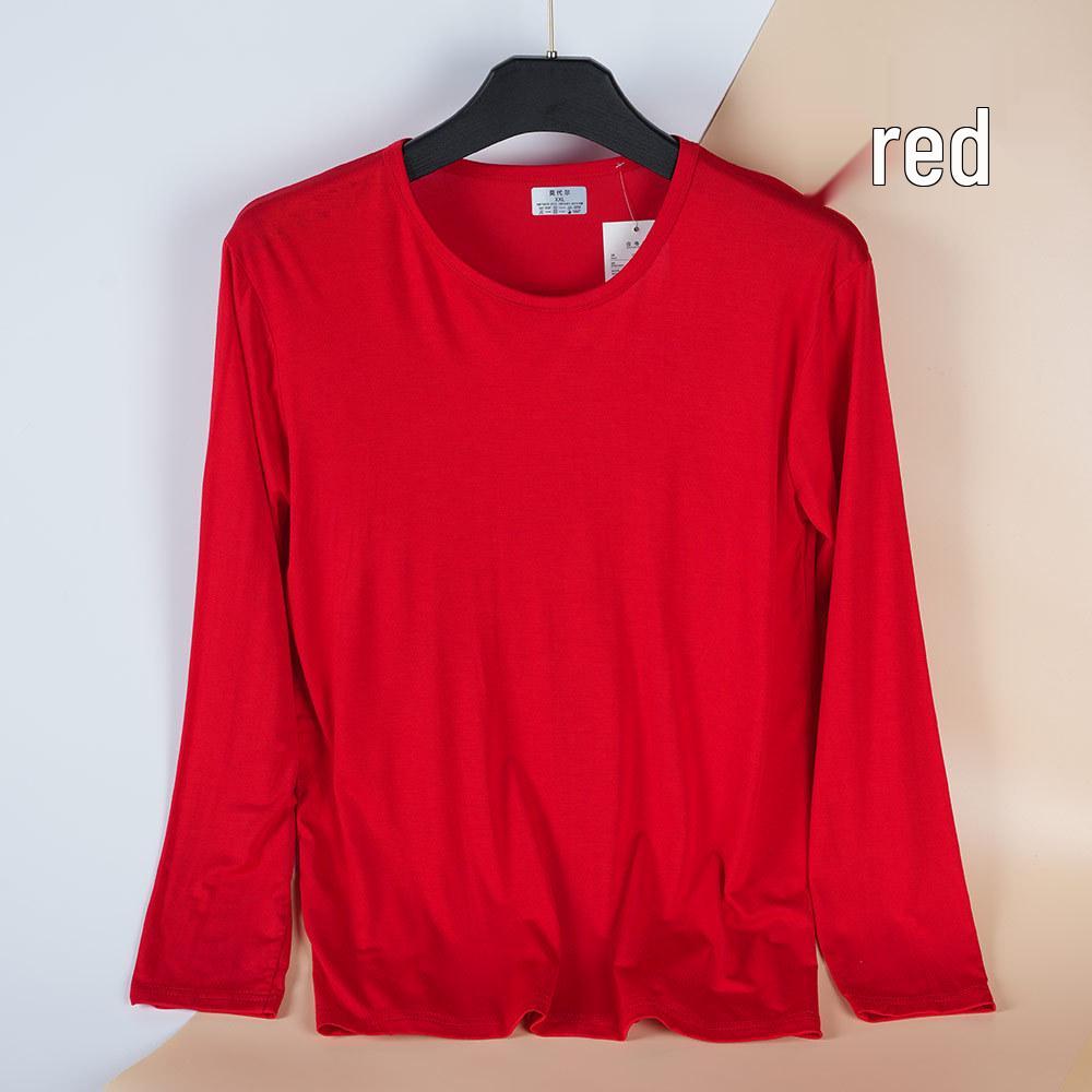 Мужской термокомплект из модала и хлопка с длинным рукавом - Легкий базовый слой с круглым вырезом для осени и зимы