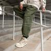 Li-Ning Чистый цвет, свободные трикотажные спортивные брюки на шнурке, мужские низы, темно-оливково-зеленый AYKT561-5