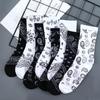 Female Street Cotton Sports Middle Tube Socks Women Hosiery Paisley Flower Socks Korean Style Socks