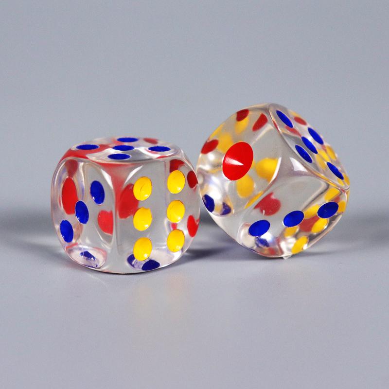 30-мм Большие Прозрачные Хрустальные Кубики с Цветными Точками для KTV, Бара или Маджонга