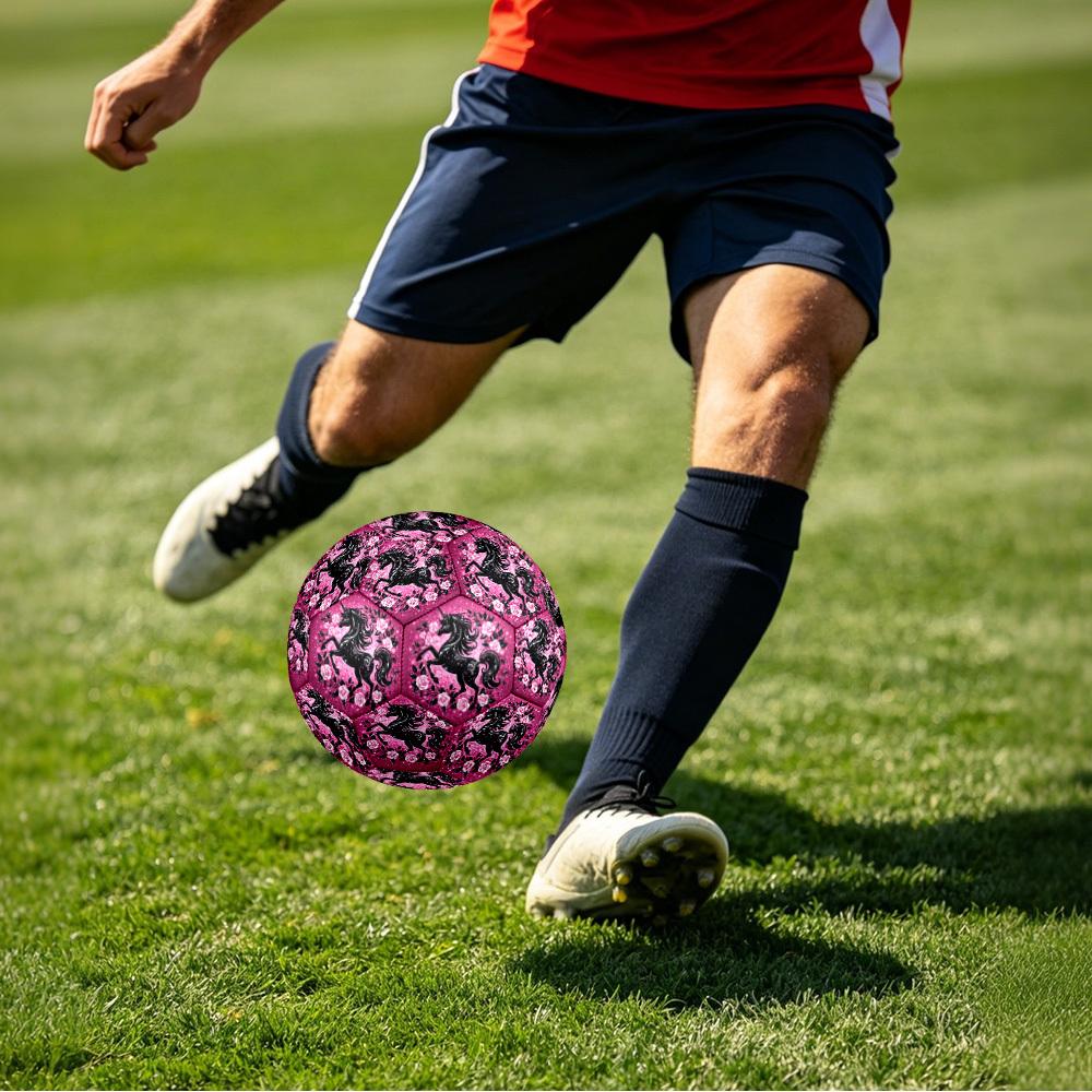 1pc Unicorn Sparkle Garden Theme Soccer Ball Football, Size 5, Lightweight PVC, Outdoor Training Soccer Ball,Gift c6513