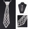 Elegant Tie Necklace with Sparkling Rhinestones for Formal Occasion Uniform Tie Punk Jeweled Chain Tie