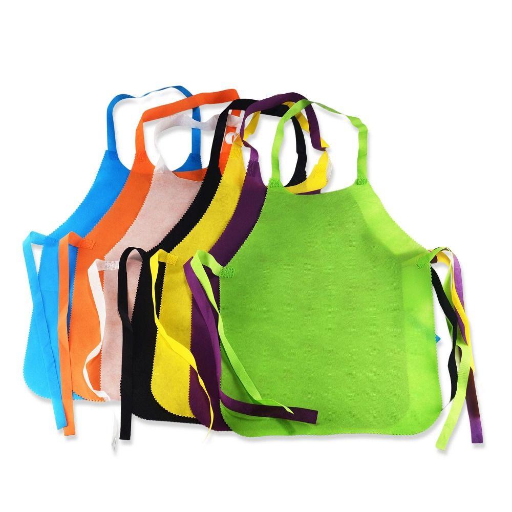 10Pcs Solid Color Disposable Aprons Anti-fouling Kitchen Cooking Apron Restaurant Home Supplies