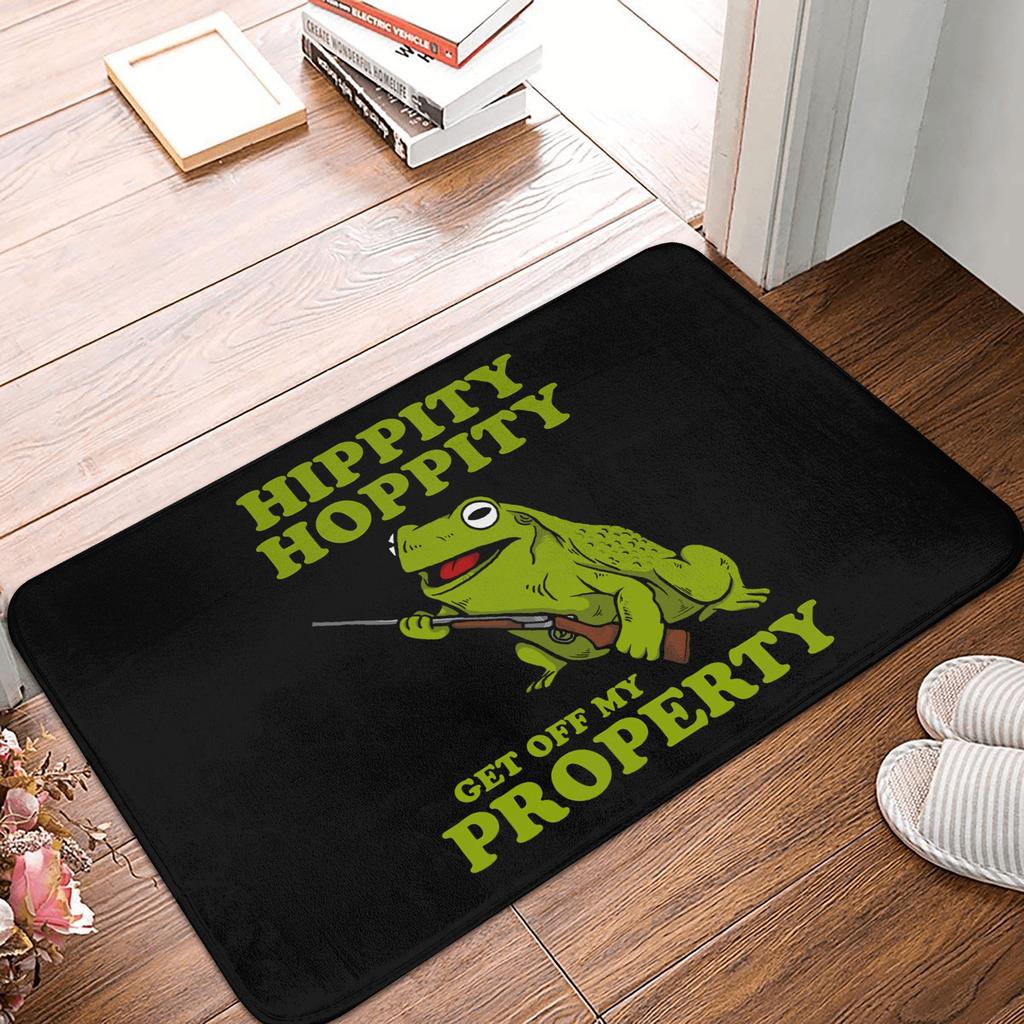 Hippity Hoppity Get Off My Property Front Door Floor Entrance Mat Outdoor Kitchen Bathroom Doormat Living Room Carpet Rug