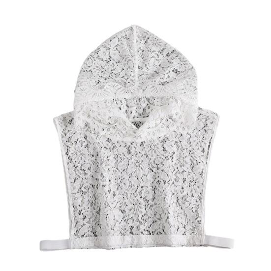 Женский фальшивый воротник с капюшоном, без рукавов, прозрачный, вышивка, кружево, цветок, фальшивая толстовка с капюшоном, аксессуар для толстовки