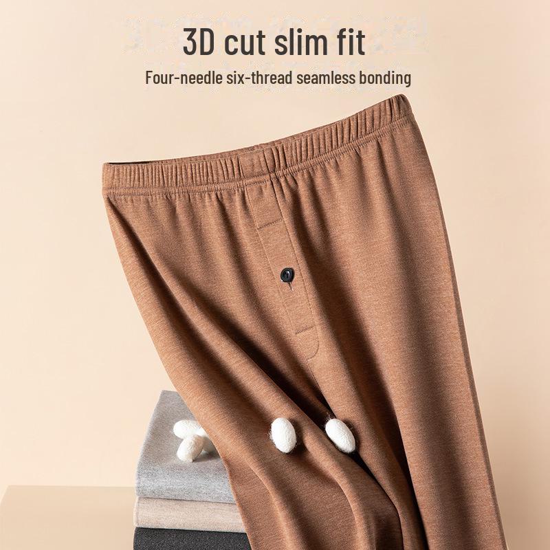 Мужские теплые шерстяные леггинсы с бархатной подкладкой - зимние брюки, защищающие от холода