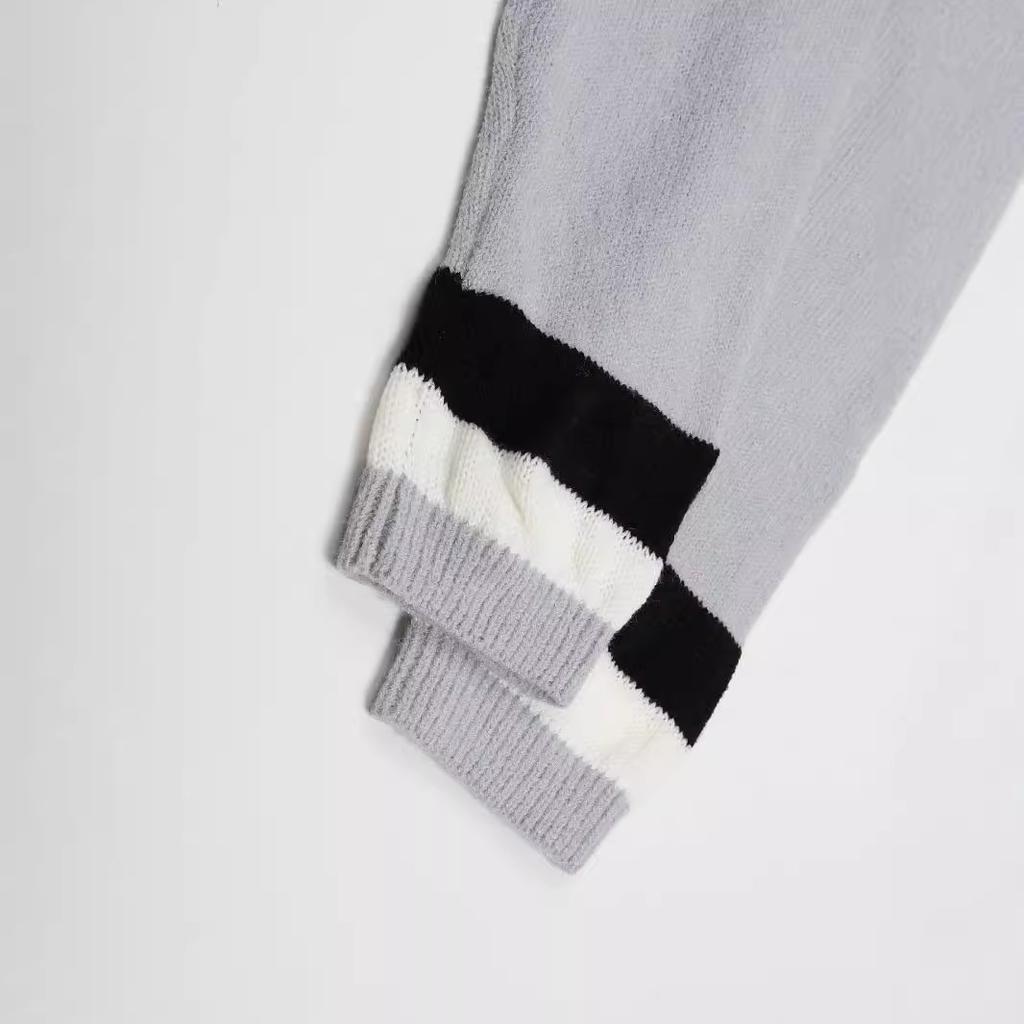 Round Neck Spring and Autumn Trend Loose Retro Long-sleeved Tops Casual Knitwear