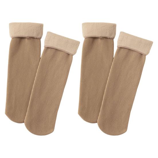 2 пары женских зимних носков средней длины, однотонные, высокоэластичные, сохраняющие тепло, легкие, удобные, теплые, повседневные, спортивные носки