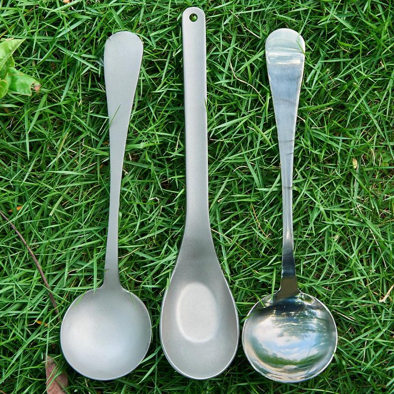 Pure Titanium Spoon Eating Soup Camping Outdoor Picnic Lightweight Eco-Friendly Tableware