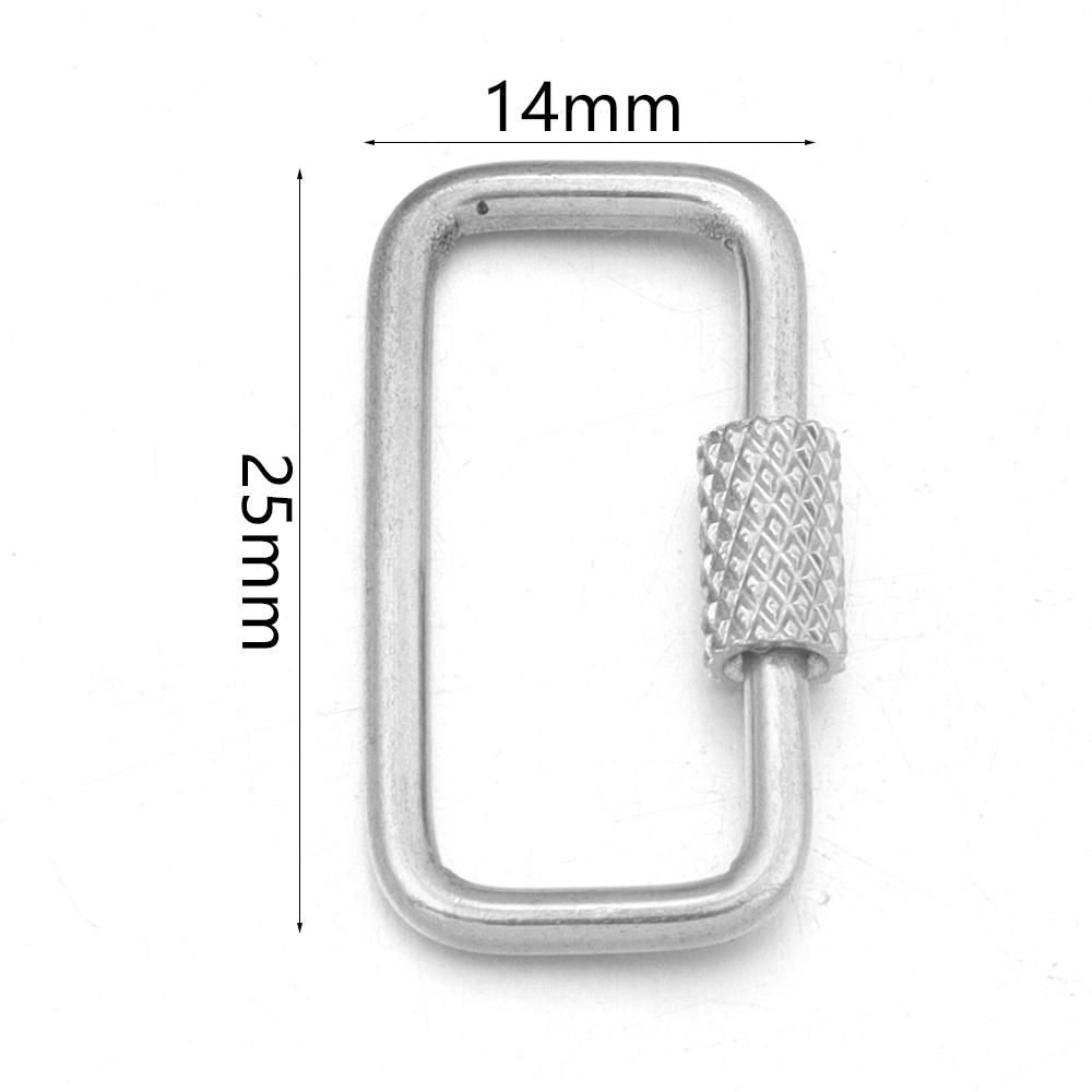 2pcs/lot Stainless Steel Screw Clasps Oval Heart Shape Carabiner Lock Clasp For Jewelry Connector Fastener DIY Keychain Supplies
