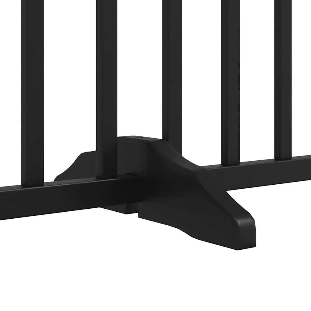 15 Piece Foldable Black Dog Gate 750 cm Poplar Wood