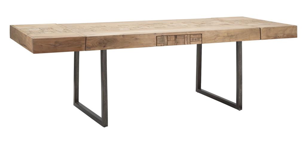 Dinner Table Mumbai expandable Cm 160x90x77-Total Lenght cm 240 (Acacia Nilotica)