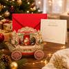 Memorable Holiday Cards 3D Christmas Carriage Pop Up Card, Vintage Santa on Gift Sleigh Tabletop Decoration, Greeting Card with Envelope Surprise for