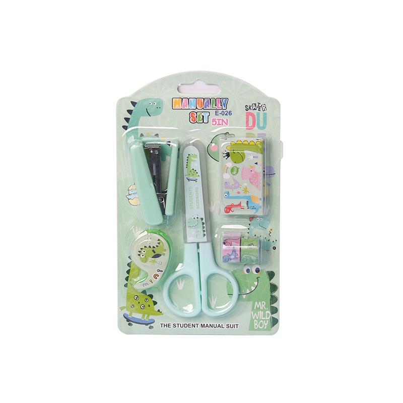 Набор канцелярских товаров Candy Color Cartoon: Степлер, ножницы, держатель для скотча