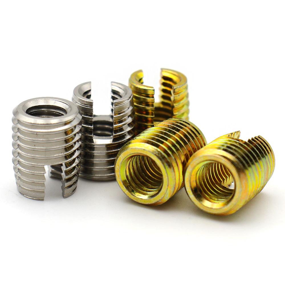 2-10pcs M2 M2.5 M3 M4 M5 M6 M8 - M16 Stainless Steel/Galvanized Self-Tapping Threaded Insert with Slot Embedded Thread Protector