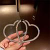 Fashion Jewelry Wedding Drop Dangle Gift Big Heart Hoop Earrings Party