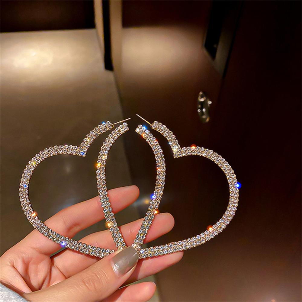 Fashion Jewelry Wedding Drop Dangle Gift Big Heart Hoop Earrings Party