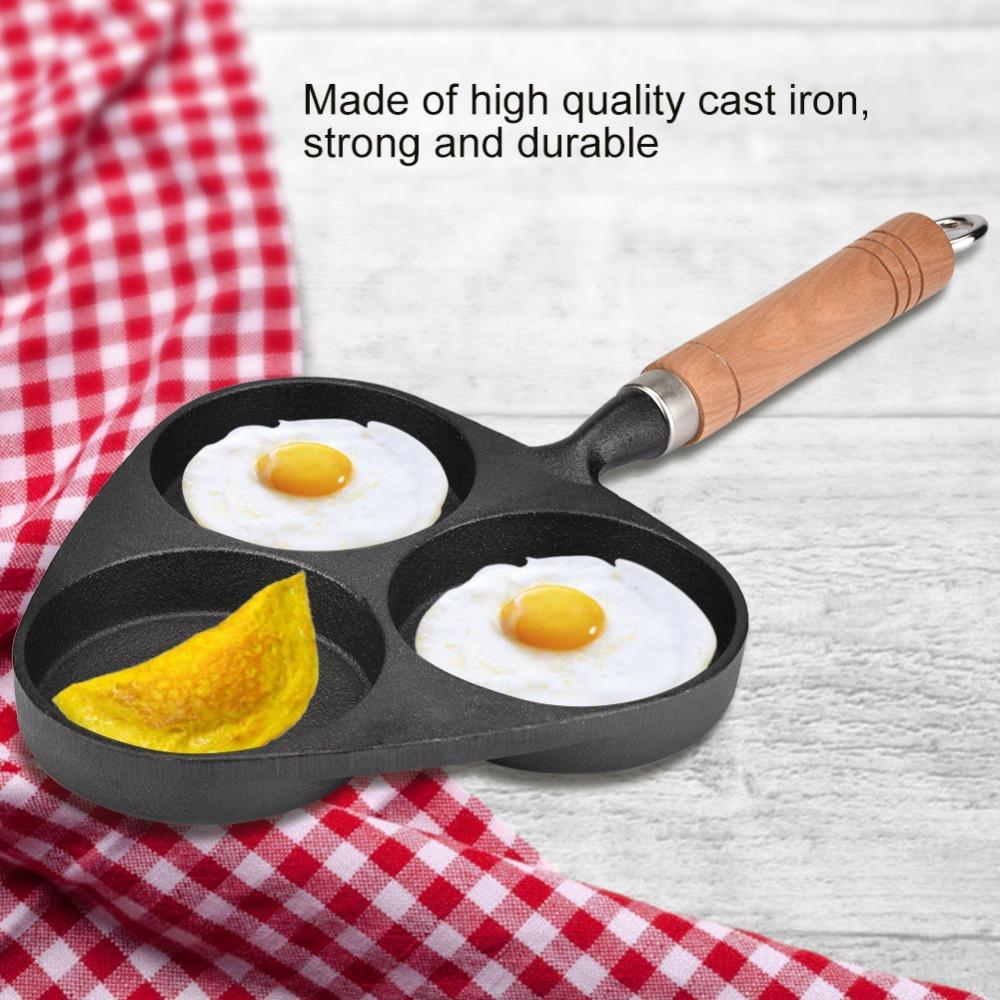 Nonstick Egg Pan 3-Cup Pancake Pot Kitchen Supplies Breakfast Skillet Restaurant