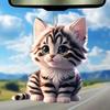 Acrylic 2D Cat Car Hanging Decoration Home Office Backpack Auto Rearview Mirror Cartoon Kitten Animal Hanging Ornament Pendant