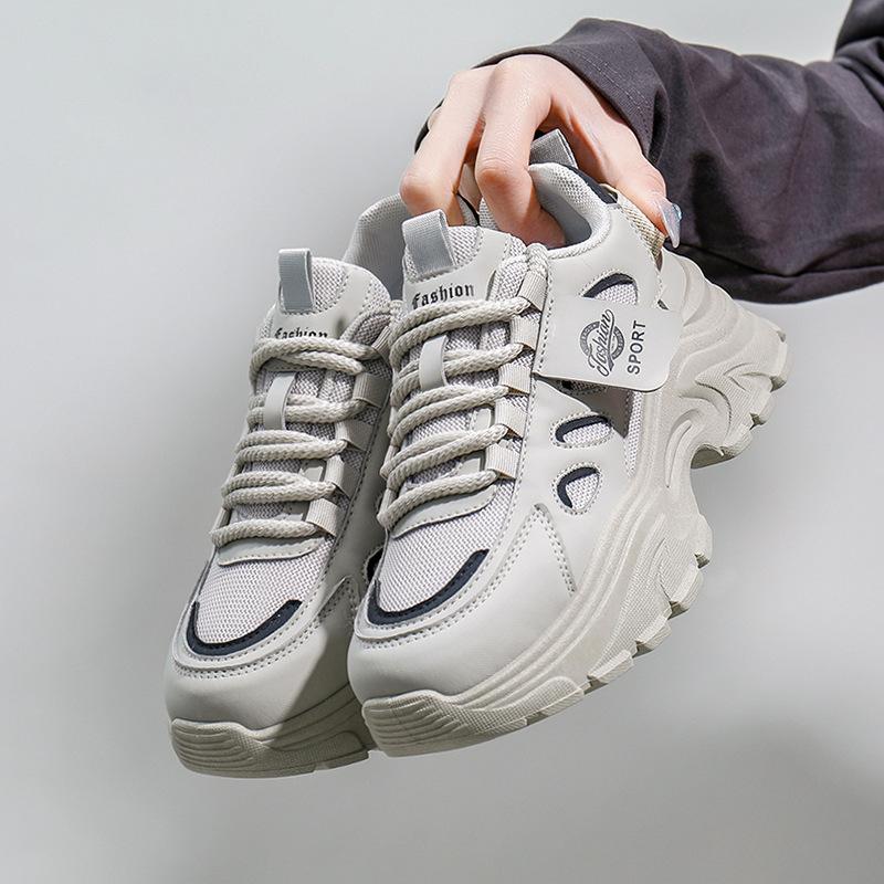 Платформенные кроссовки Dad Shoes Весна Новые Уличные Снимки Студенческие Беговые Кроссовки Увеличивающие Рост Повседневная Обувь