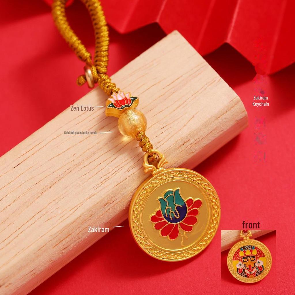 Древний золотой эмалевый кулон Закирам Богиня богатства брелок и брелок для телефона