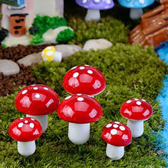 60 Pcs Foam Mushroom Miniatures Colorful Tiny Mushroom Figurines Miniature Mushroom Stakes