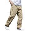 Casual Men's Spring and Autumn Loose Straight Solid Colour Elastic Trousers Plus Size