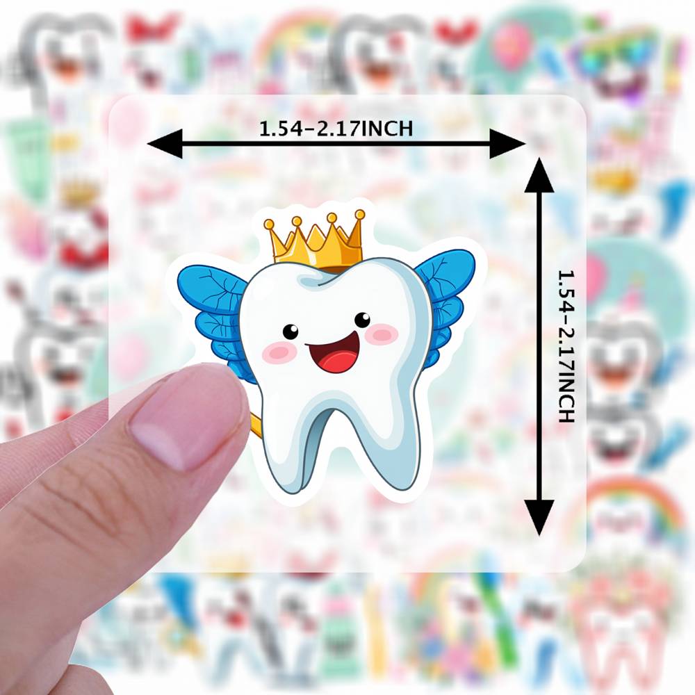 35pcs Whimsical Care Stickers Playful Tooth Fairy DIY Stickers Teacher Reward Stickers For Suitcase Fridge Phone Luggage