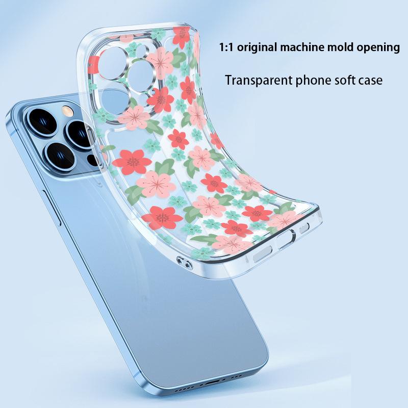 Горячая новинка, нежная атмосфера, розовый цветок, чехол для iPhone, iPhone17, противоударный, прозрачный чехол для телефона