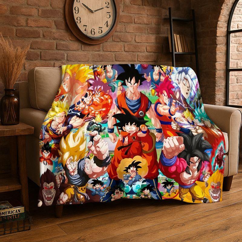 Ретро Аниме D-Dragon Ball Мультфильм Игра Мягкое Фланелевое Плед-Одеяло, Уютное Одеяло для Кровати, Дивана, Софы, Спальни, Гостиной, Путешествий, Ребенка