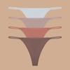 4Pcs Seamless Ice Silk Thongs Women's Thin Waistband Panties Underwear Sexy Low Waist Bikini G-String Female Stretch Lingerie