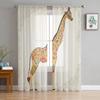 Animal Giraffe Probe Window Treatment Tulle Modern Sheer Curtains for Kitchen Living Room the Bedroom Curtains Decoration