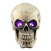 Halloween Skeleton Head Statue with LED Lights Novelty Resin Skeleton Head Figurine Haunted House