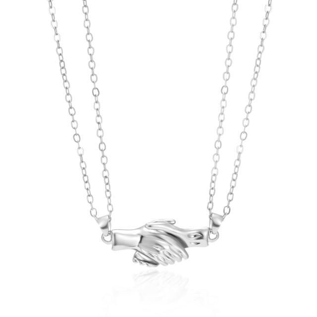 2 шт. / Лот Магнитное ожерелье для пары Дружба Сердце Подвеска Расстояние Граненый Шарм Ожерелье Для Женщин Подарок на День Святого Валентина