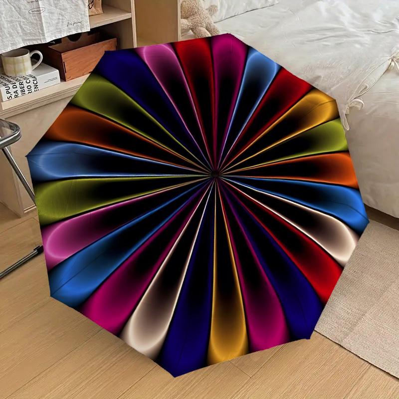 1pc Colorful Wheel Automatic Open/Close Umbrella, Folding Compact Umbrella with Lightweight Design for Women/Men yy251028225