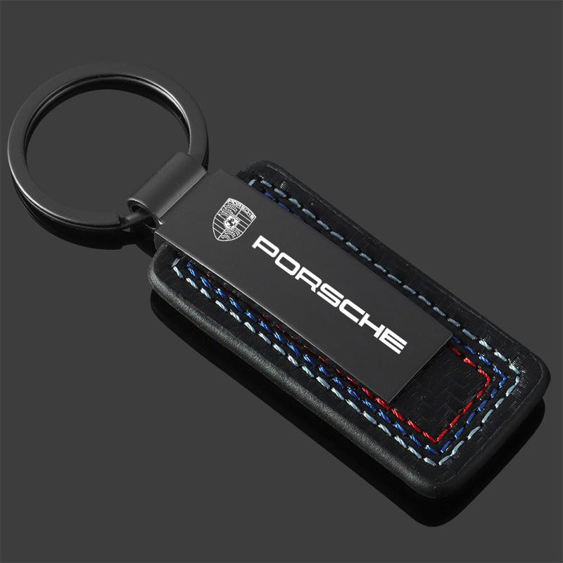 KSRQ6 3 color Car Keychain Logo Key Ring ChainPendant Gifts For Porsche Cayenne Panamera Macan 911 718 Taycan Boxster Cayman 918 Pajun