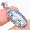 Natural Dendrite Opal Gemstone 925 Solid Sterling Silver Gift Pendant 1.75" Q2U63