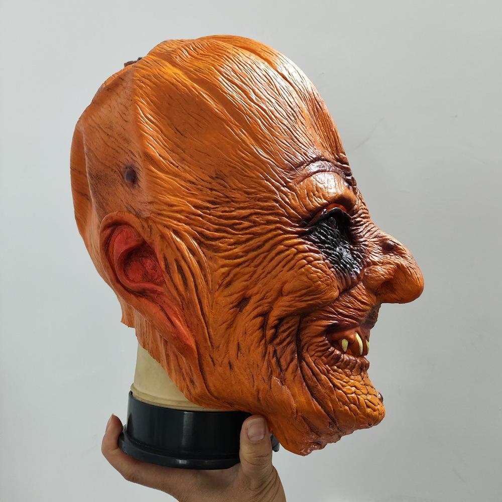 Pumpkin mask cos Halloween Horror Easter Haunted House Costume Latex Funny Prank Props Pumpkin Headgear
