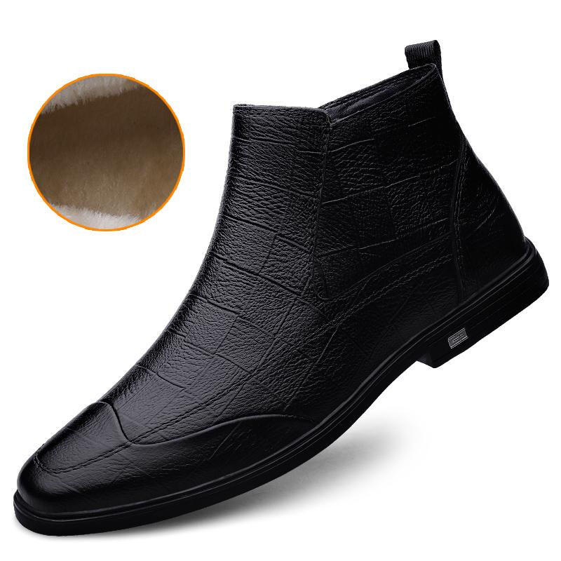 2024 Новые мужские формальные ботинки, роскошные брендовые деловые мужские туфли, высокие зимние ботинки, мужская обувь из крокодиловой кожи, нескользящие ботильоны