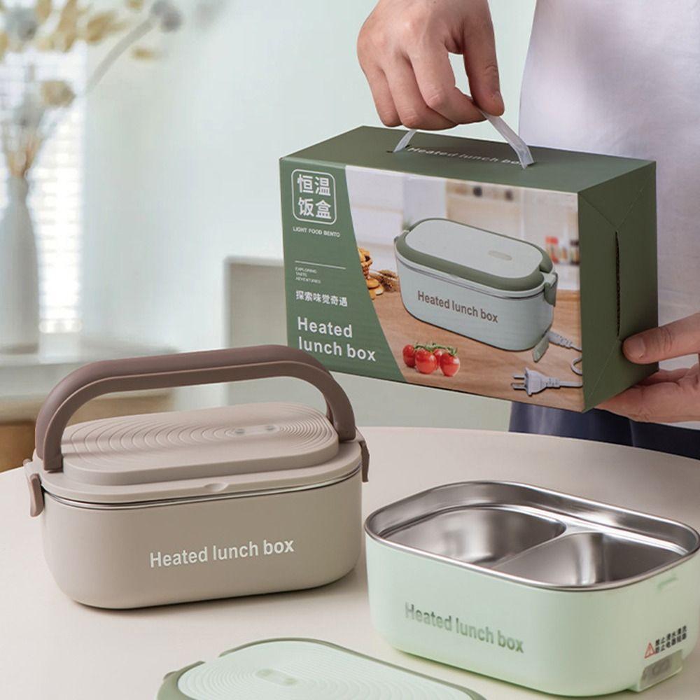 Durable 304 Stainless Steel Electric Lunch Box Plug-in Constant Temperature Food Heated Warmer Container 1000ml Heated Lunch Box