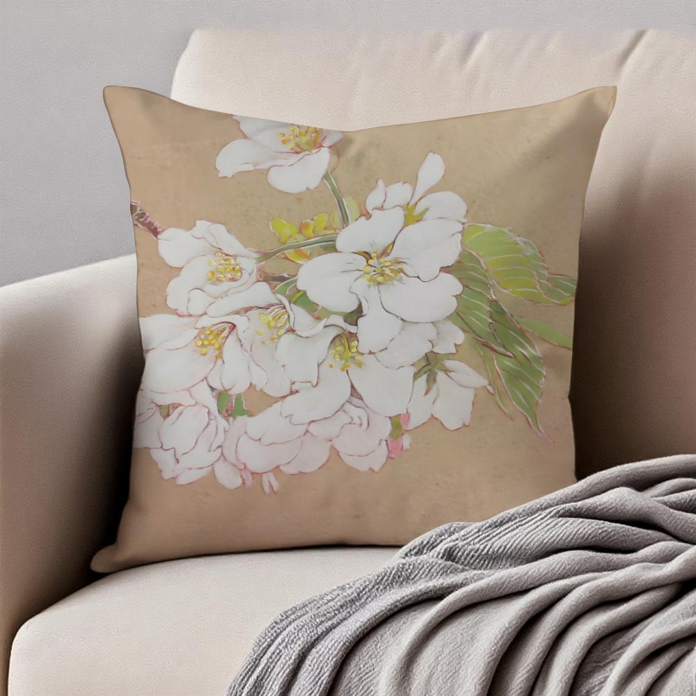Цветы груши Цветы абрикоса Весенний цветок Наволочка для подушки Чехол для подушки Антипылевой Невидимая молния Короткий плюш Подушка для дивана