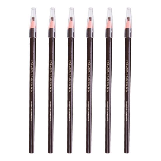 6 шт. Карандаш для бровей с отрывным грифелем на шнурке, Водостойкий, Устойчивый к поту, Натуральный, Стойкий, Не размазывающийся, Женский карандаш для бровей для микроблейдинга
