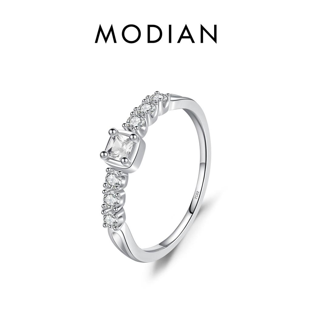 MODIAN Элегантные кольца из стерлингового серебра 925 пробы с сахаром на палец для женщин, желтые прозрачные ослепительные кольца с кубическим цирконием, ювелирные украшения