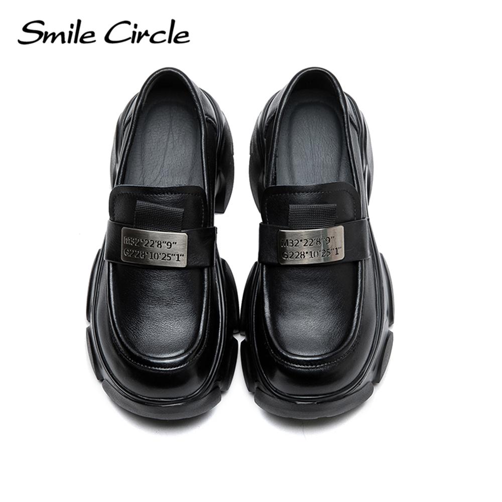 Женские лоферы из натуральной кожи увеличенной высоты с толстой подошвой, модная повседневная обувь Мэри Джейн в стиле ретро